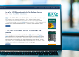 Un nouveau portail dédié aux revues INRAE publiées par Springer-Nature-BMC